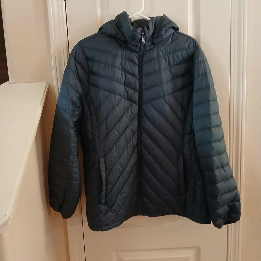 London Fog Packable Down Quilted Puffer Jacket Dark Blue XL Gorpcore Travel